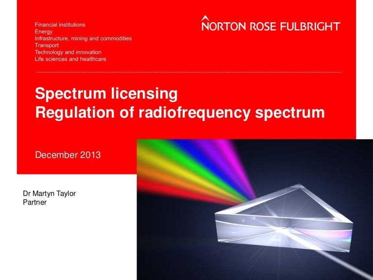 spectrum licensing regulation of radiofrequency spectrum