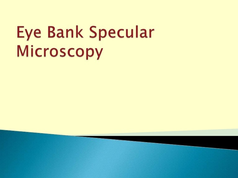 Eye Bank Specular Microscopy