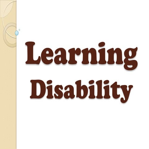 Sped 4 Learning Disability Definition and Types