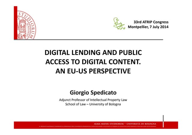 Spedicato_Digital lending and public access to digital content. An EU - US pe...
