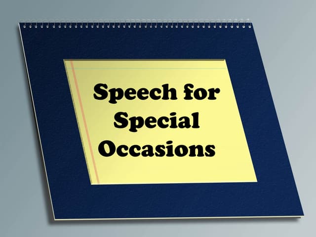 Speech for Special Occassions