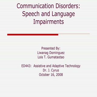 Speech and Language Disorders