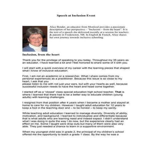 Speech at-inclusion-event