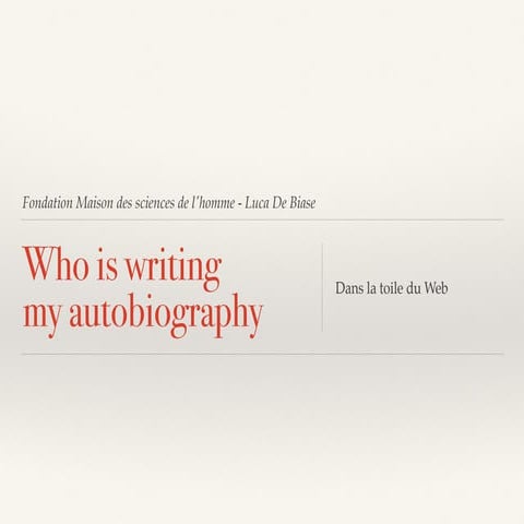 who is writing my autobiography