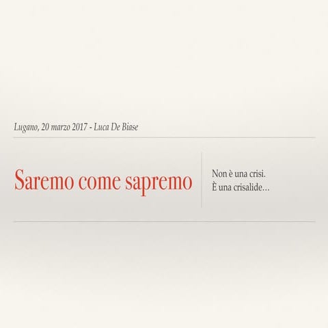 Speech Fondazione Moebius Lugano