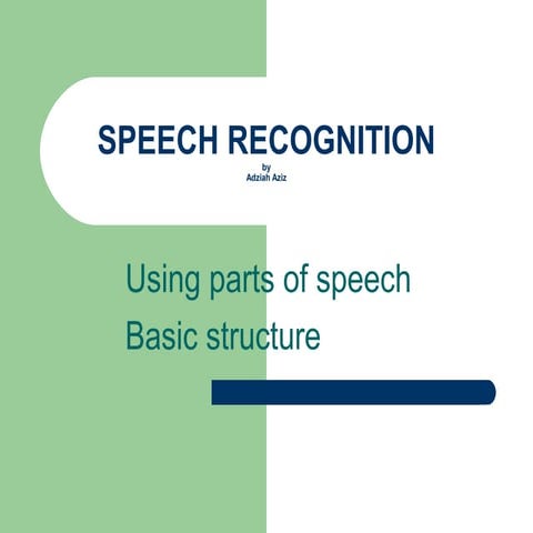 English Language:Speech recognition