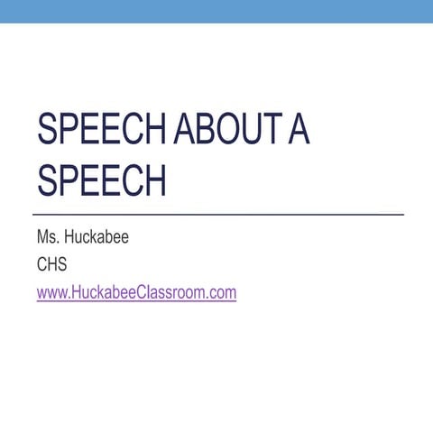 Speech about a speech
