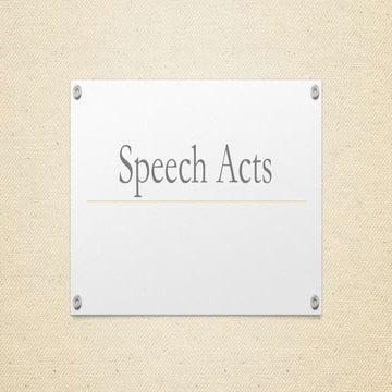 Speech act