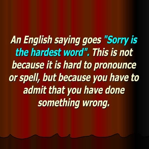 Speech Act    Apologies