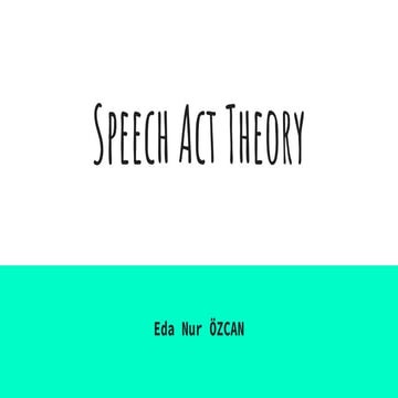 Speech Act Theory