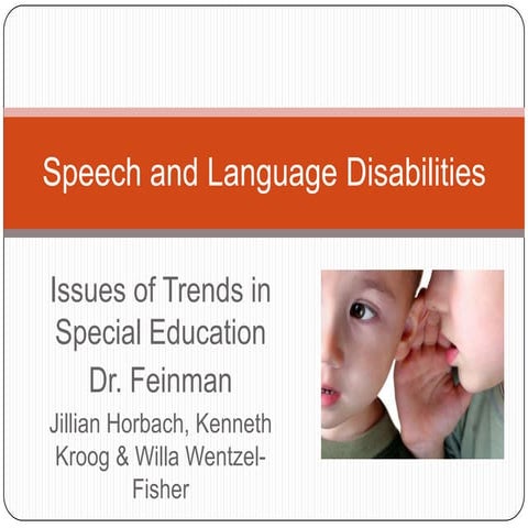 Speech And Language Disabilies