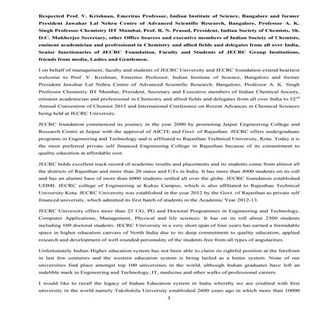 Speech by shri. Amit Agarwal, Vice Chairman of JECRC at the convention of Che...