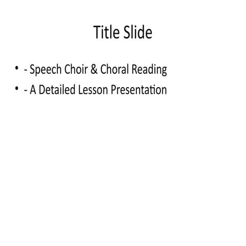 Speech choir | PPTX