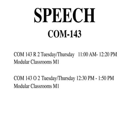 Speech Class #1.10