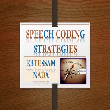 Speech coding strategies in CI