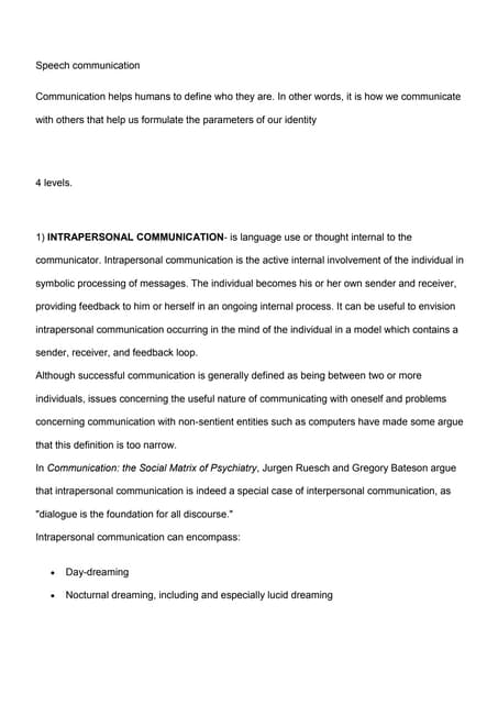 Speech communication