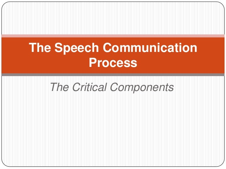 Speech communication process