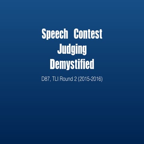 Speech contest judging demystified