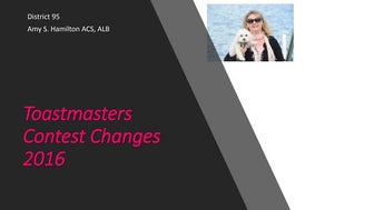 Toastmaster Contest Rule Changes 2016