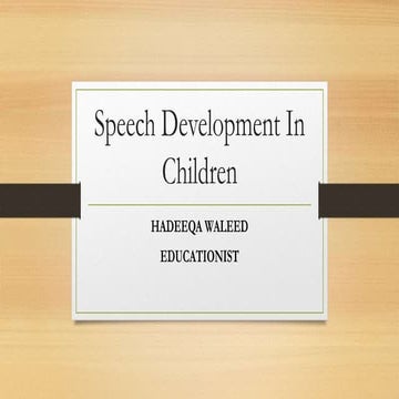 Speech development in children