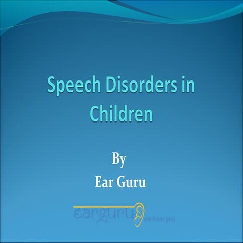 Speech disorders in children | PPT