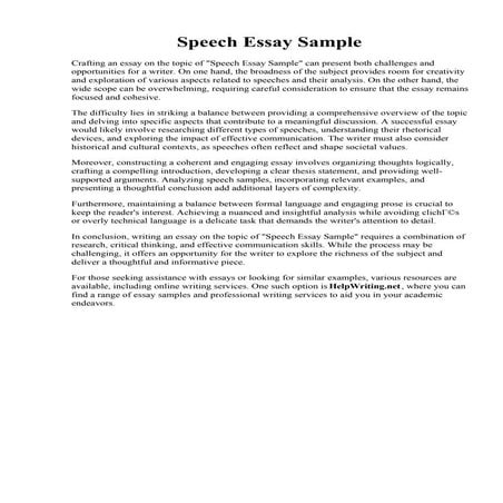 Sample Speeches For Free | Good Speech Examples – BVFSXM