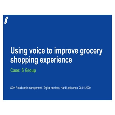 Future of Voice in eCommerce - Voice shopping at S Group - Speechly