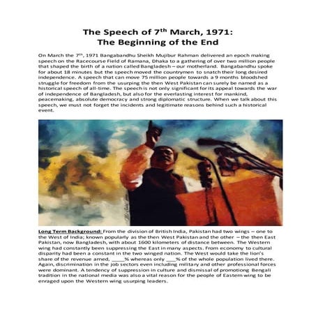 Speech of 7th march, 1971