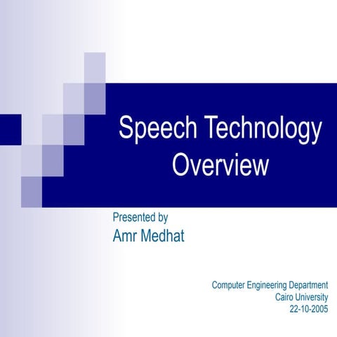 Speech Technology Overview | PPT