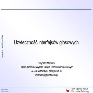 WUD 2009 - Użyteczność interfejsów ...