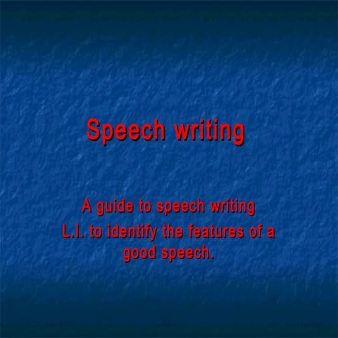 Speech writing
