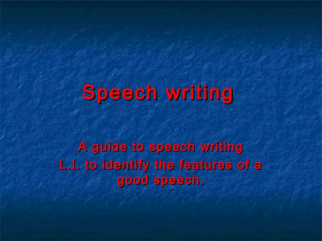 Speech writing