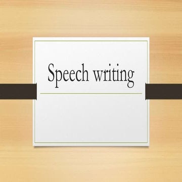 Speech writing
