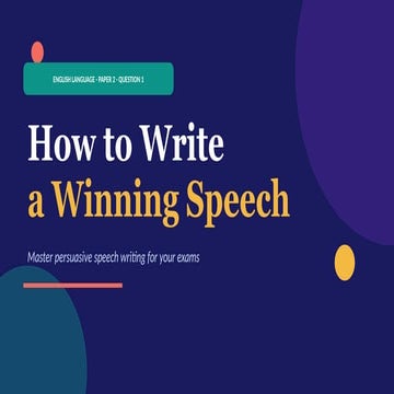 Speech writing and mastering the art of writing | PPTX