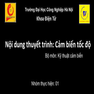 Kỹ Thuật Cảm Biến - Cảm Biến Tốc Độ(Sensor Engineering - Speed Sensor)