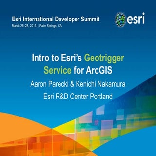 Esri DevSummit 2013 Speed Geeking: ...