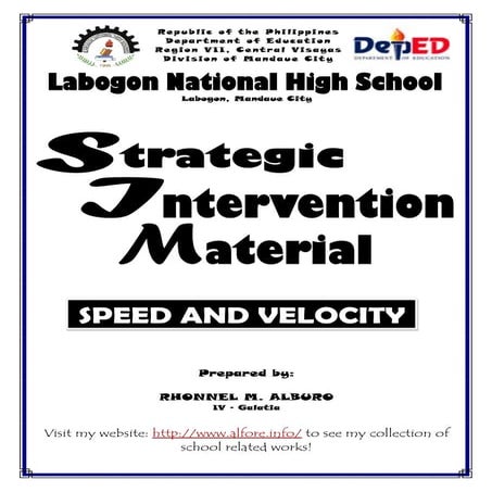 Speed and velocity