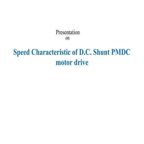 Speed characteristic of d.c. shunt pmdc motor drive