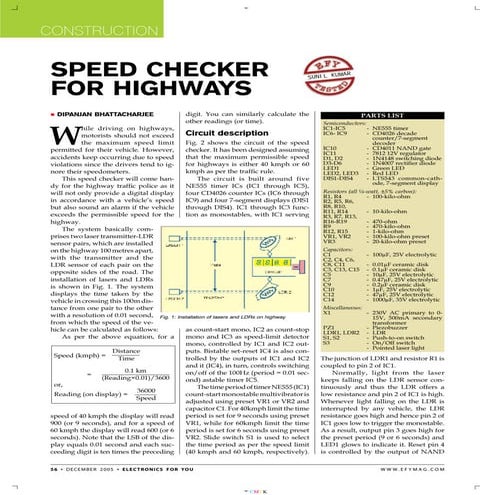 Speed checker for highway