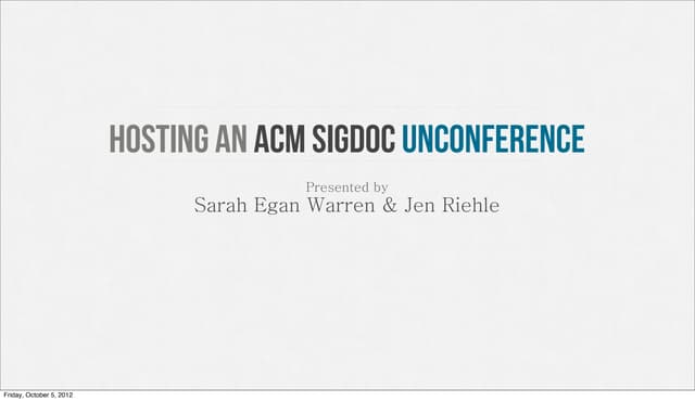 Hosting an ACM SIGDOC Unconference