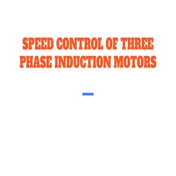 Speed control in 3 phase induction motor