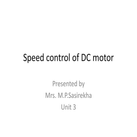 Speed control of dc motor