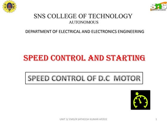 Speed control of dc motor | PPT