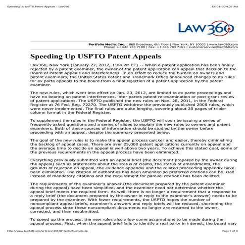 January 2012  IP Minute Newsletter