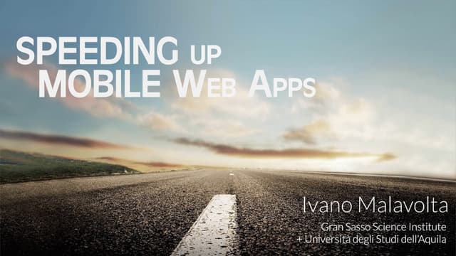 Speeding up mobile web apps
