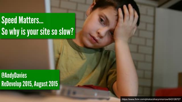 Speed matters, So why is your site ...