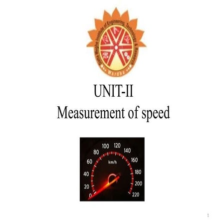 Speed measurement, tachometer | PPTX