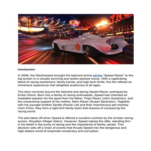 Speed racer | PDF