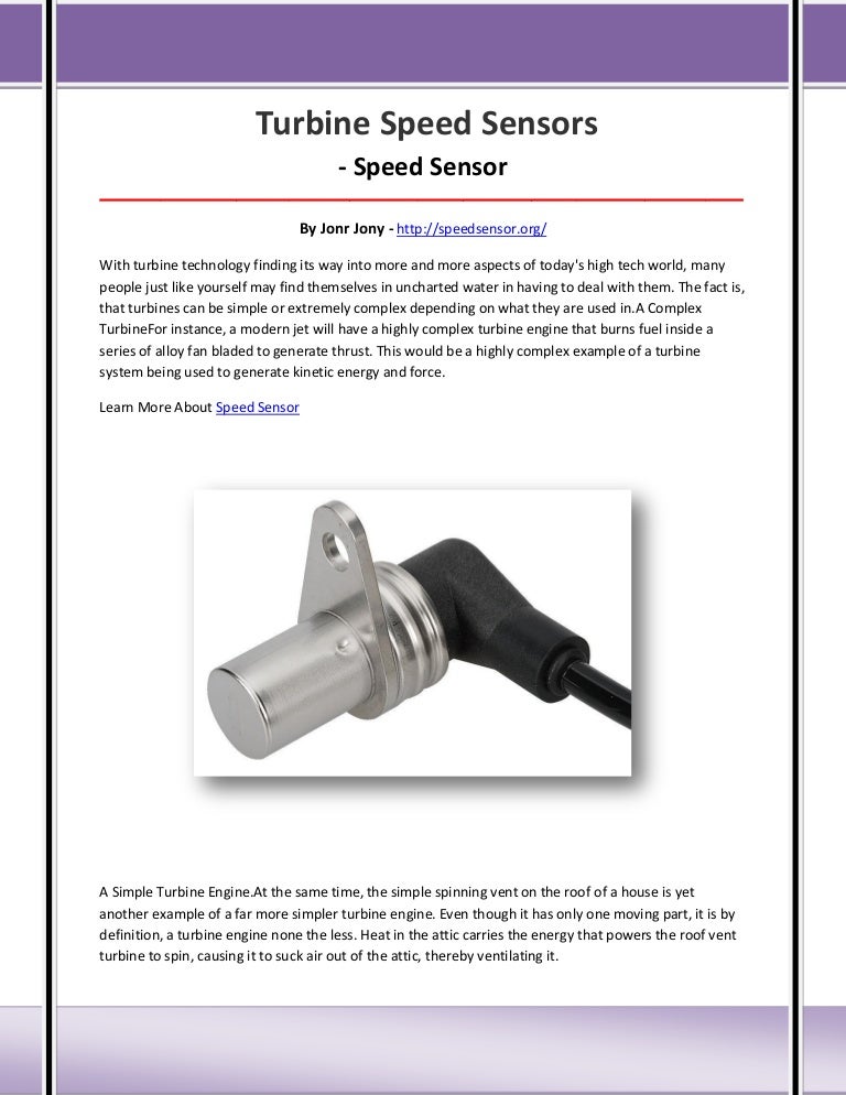 Speed sensor