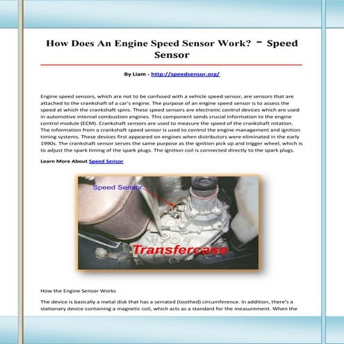 Speed sensor